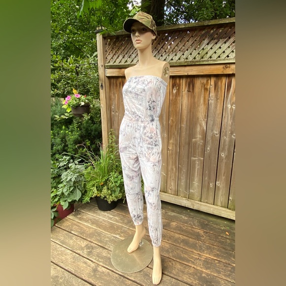 Hand Dyed Splatter Effect Tube Top Jumpsuit - Picture 14 of 14